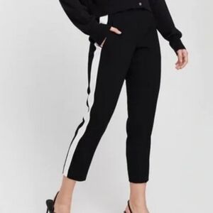 Aritzia Babaton Women Aritzia Cohen Pant Side Stripe Black/White Sz2 Crop Ankle